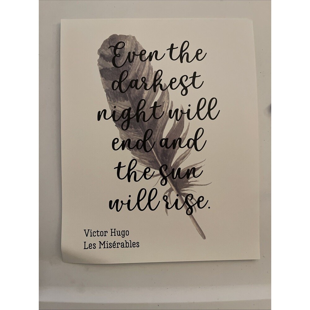 Victor Hugo Les Misérables 8 in x 10 in Quote Poster Cardstock